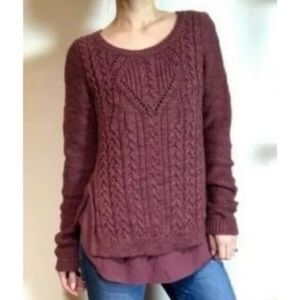 Anthropologie moth ella knit layered sweater